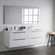 Vanity Alfred 60 Double Sink With Integrated Solid Surface top, Matt White, Brus