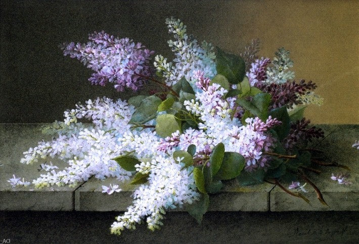 Raoul Paul Maucherat De Longpre Branch of Lilacs Wall Decal Print