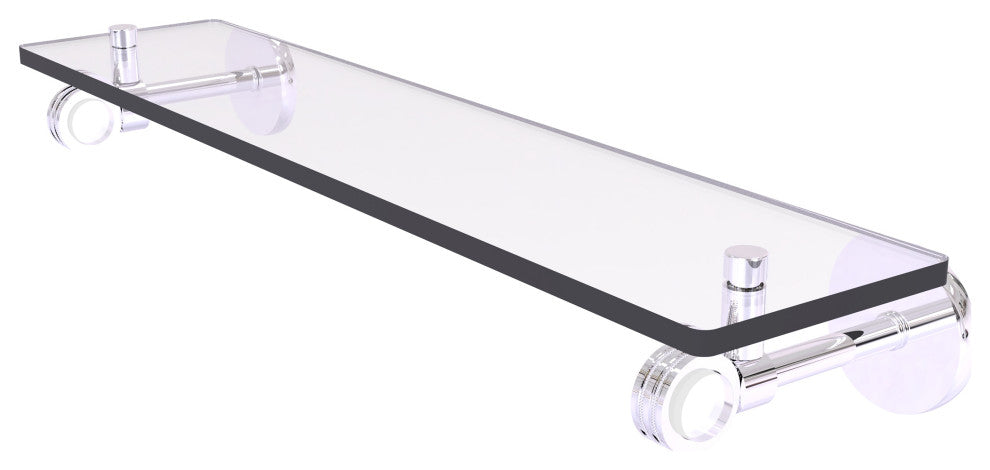 Clearview 22" Glass Shelf with Dotted Accents, Polished Chrome