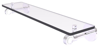 Clearview 22" Glass Shelf with Dotted Accents, Polished Chrome