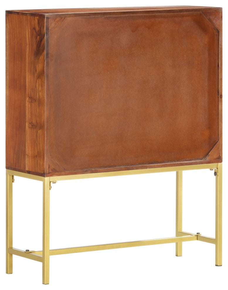 vidaXL Highboard Freestanding Storage Cabinet Accent Cabinet Solid Acacia Wood
