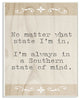 A Southern State of Mind Tan Wood Look Typography Wall Plaque Art, 13"x19"