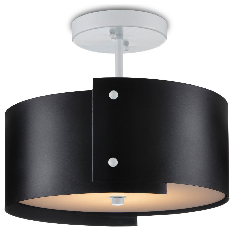 Ritsu Black Semi-Flush