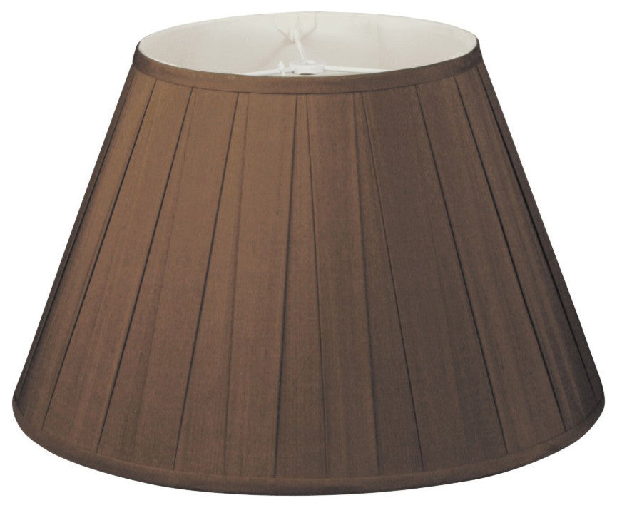 Wide Pleat Empire Designer Lampshade, Beige, Chocolate, 6.5x12x8