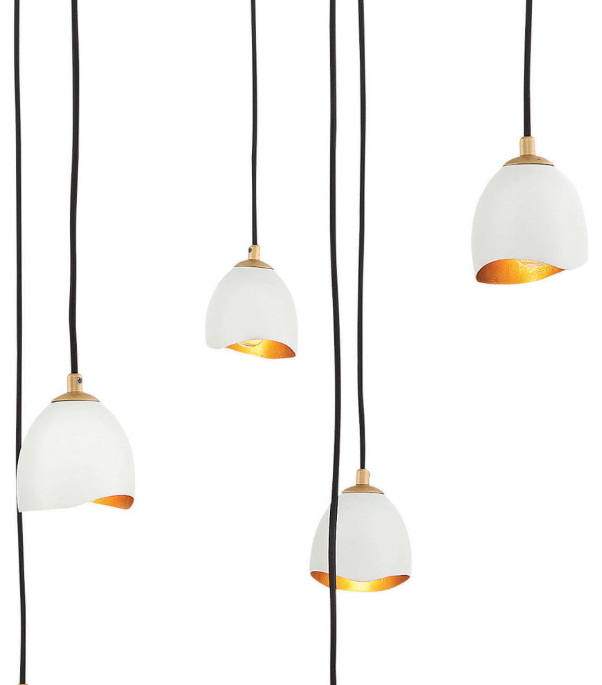 Hinkley Nula Large Multi Tier Pendant, Shell White