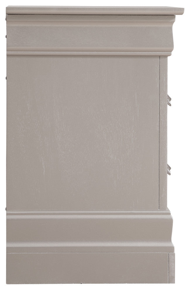 Randa Nightstand, Silver Champagne