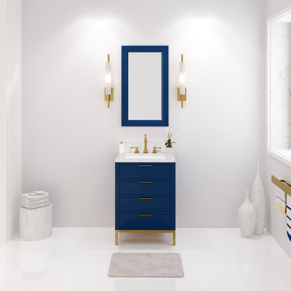 Bristol 24" Marble Countertop Vanity, Monarch Blue