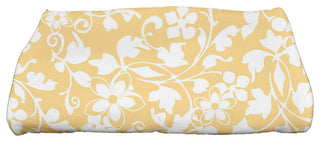 Evelyn, Floral Print Bath Towel, Yellow