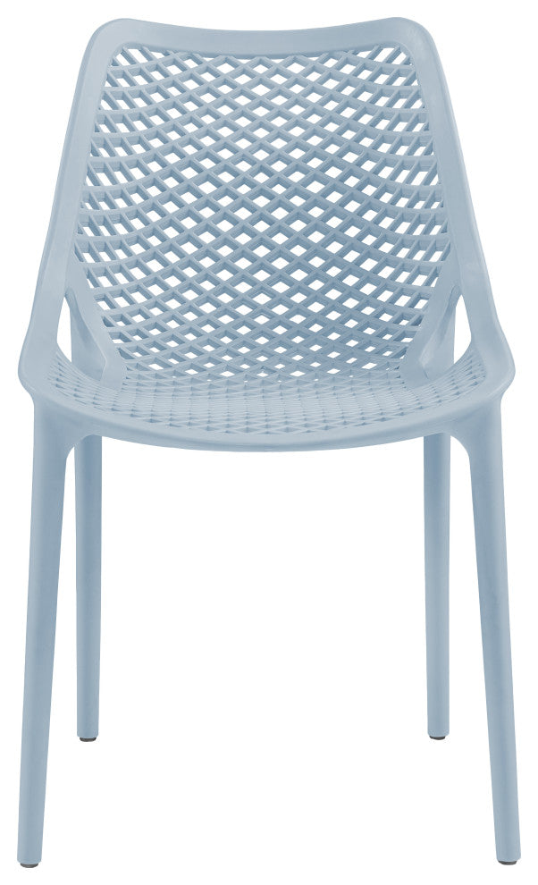 Mykonos Outdoor Patio Dining Chair (Set of 4), Sky Blue, Armless