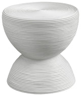Uttermost 23801 Bongo 22"W Fabric and Rattan Accent Table - Satin White