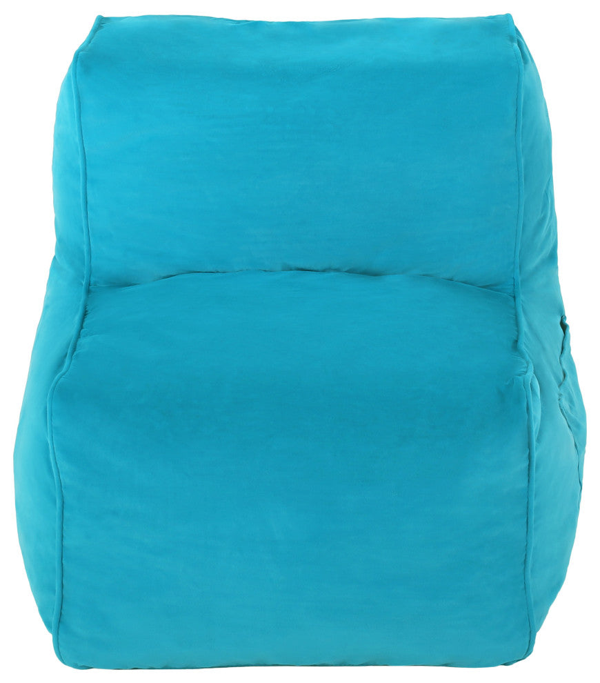Caraway Modern Velvet Bean Bag Chair, Teal