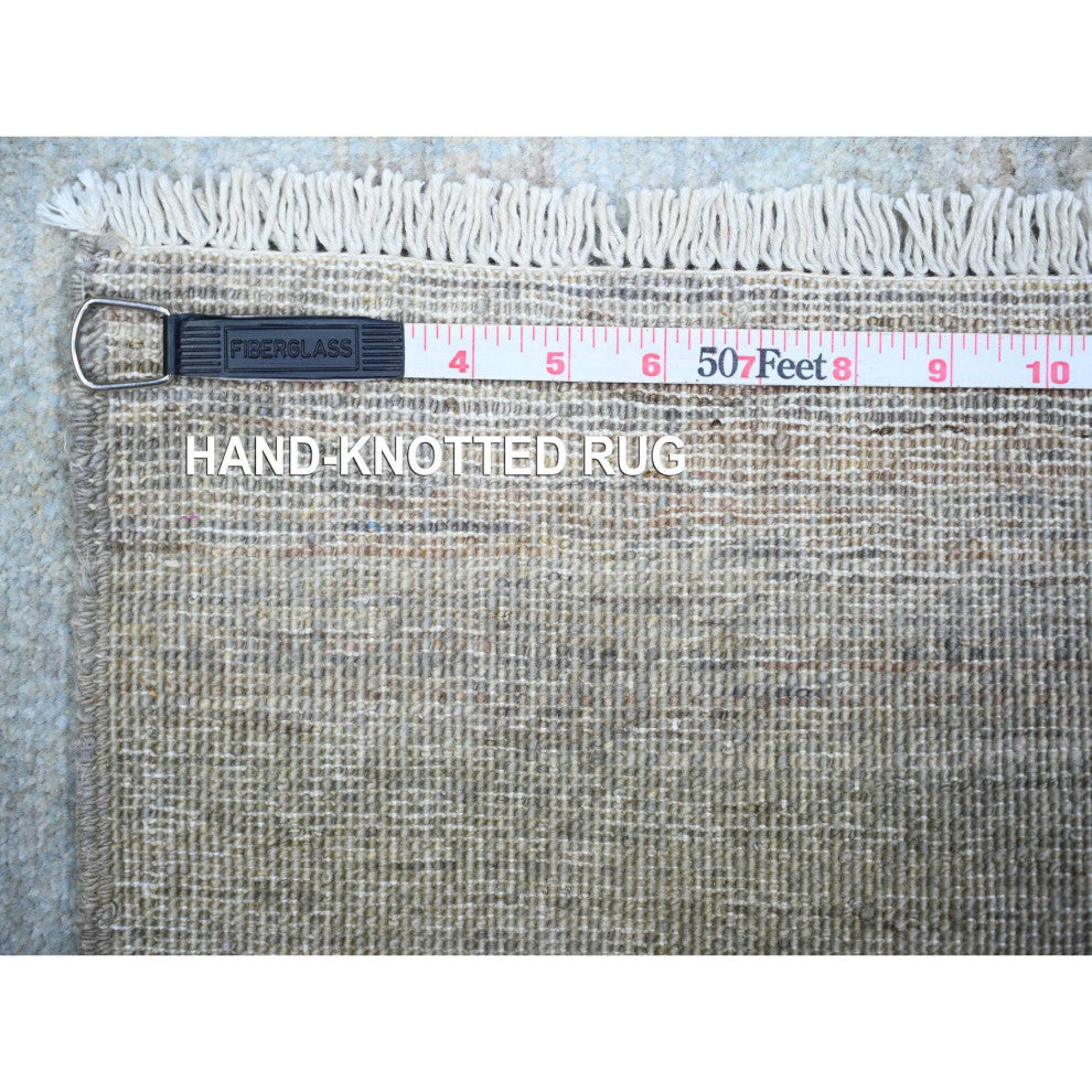 Gray Fine Kashkuli Gabbeh Soft Wool Hand Knotted Rug, 2'8"x9'5"
