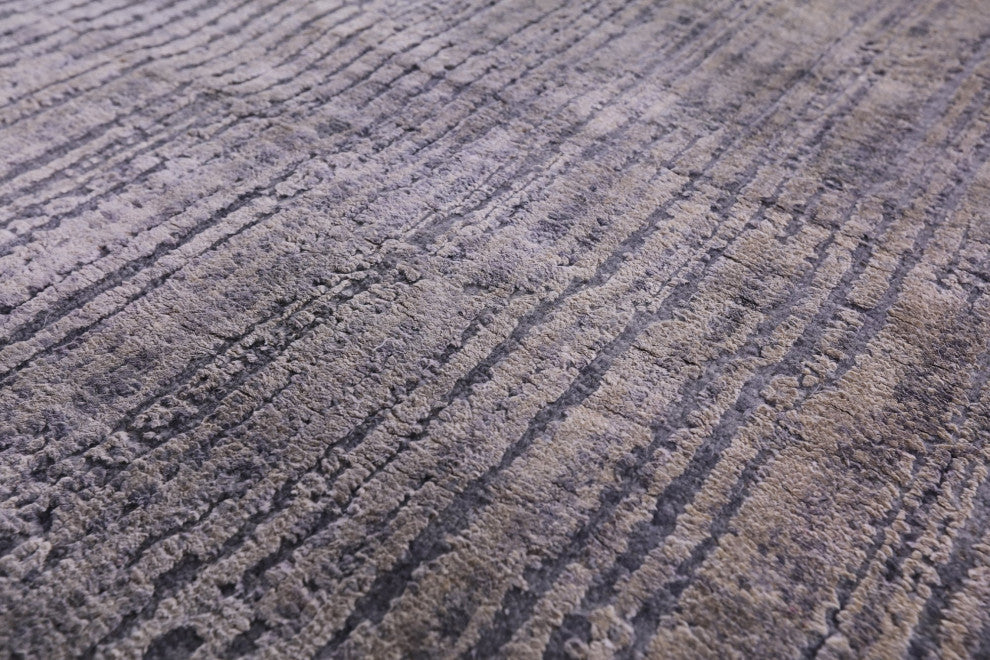 Abstract Wool and Silk Hand Knotted Rug 8' 11" X 11' 11" Q9043