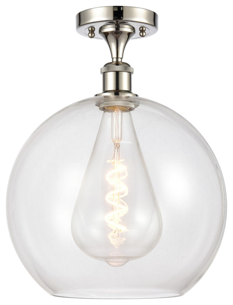 Innovations 516-1C-PN-G122-12-LED 1-Light Semi-Flush Mount, Polished Nickel