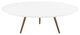 Lippa 47" Round Wood Top Coffee Table with Tripod Base Walnut White