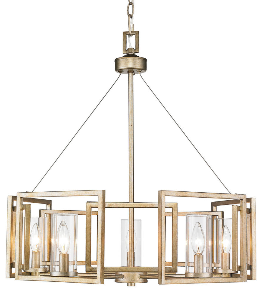 Golden Lighting 6068-5 Marco 5 Light 25"W Taper Candle Style - White Gold