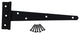T Strap Door Hinge Black Iron RSF Finish Light Duty 9" Set of 2