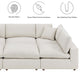 Commix Down Filled Overstuffed Boucle Fabric 6-Piece Sectional Sofa, Ivory