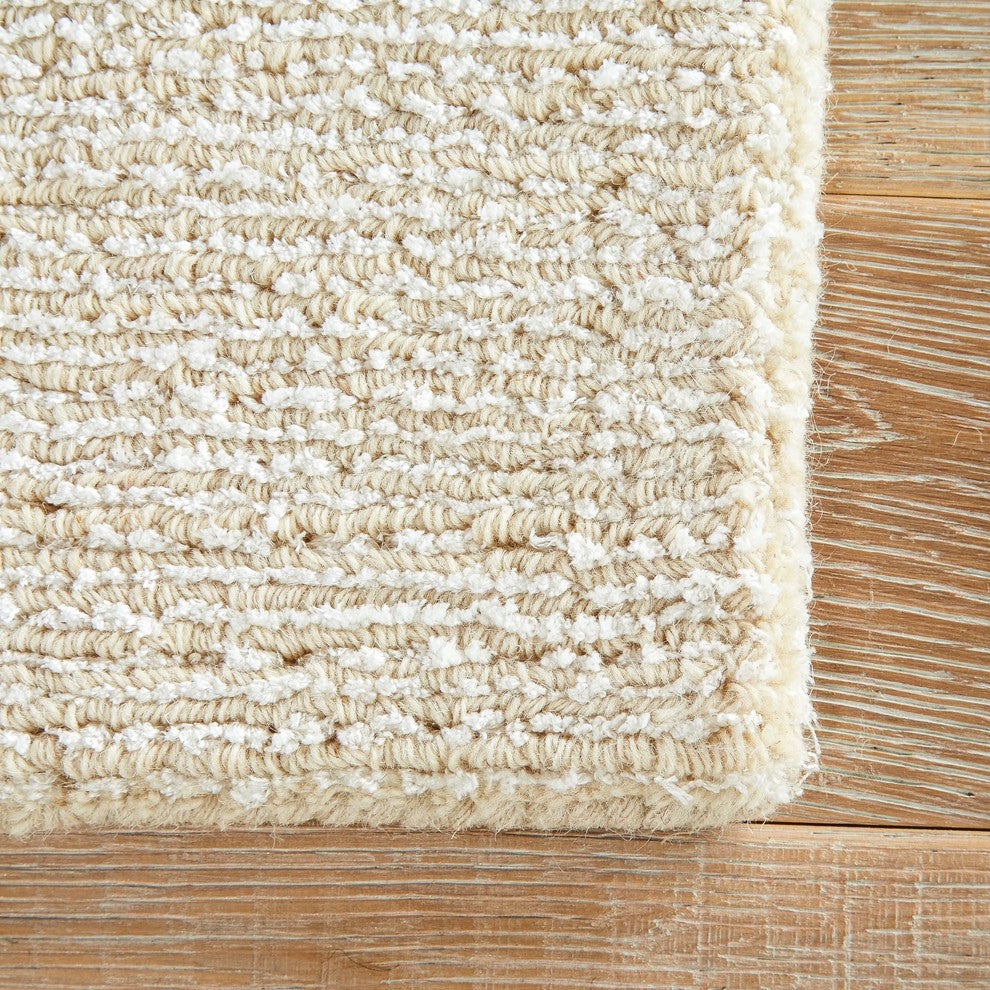 Jaipur Living Kelle Handmade Solid White/Beige Area Rug, 5'x8'