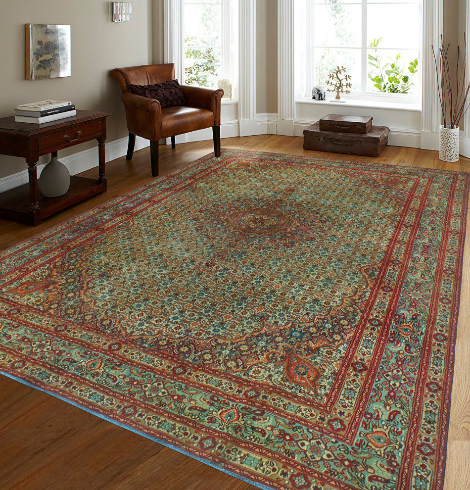 Semi Antique Abiodun Beige/Rust Rug, 7'1 x 10'3
