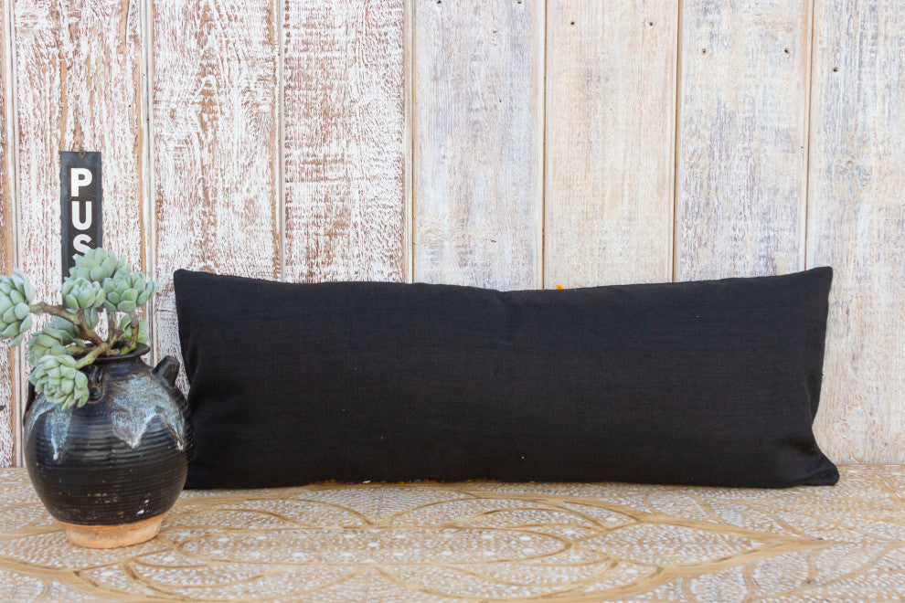 Long Vintage Mayan Brocade Itotia Pillow