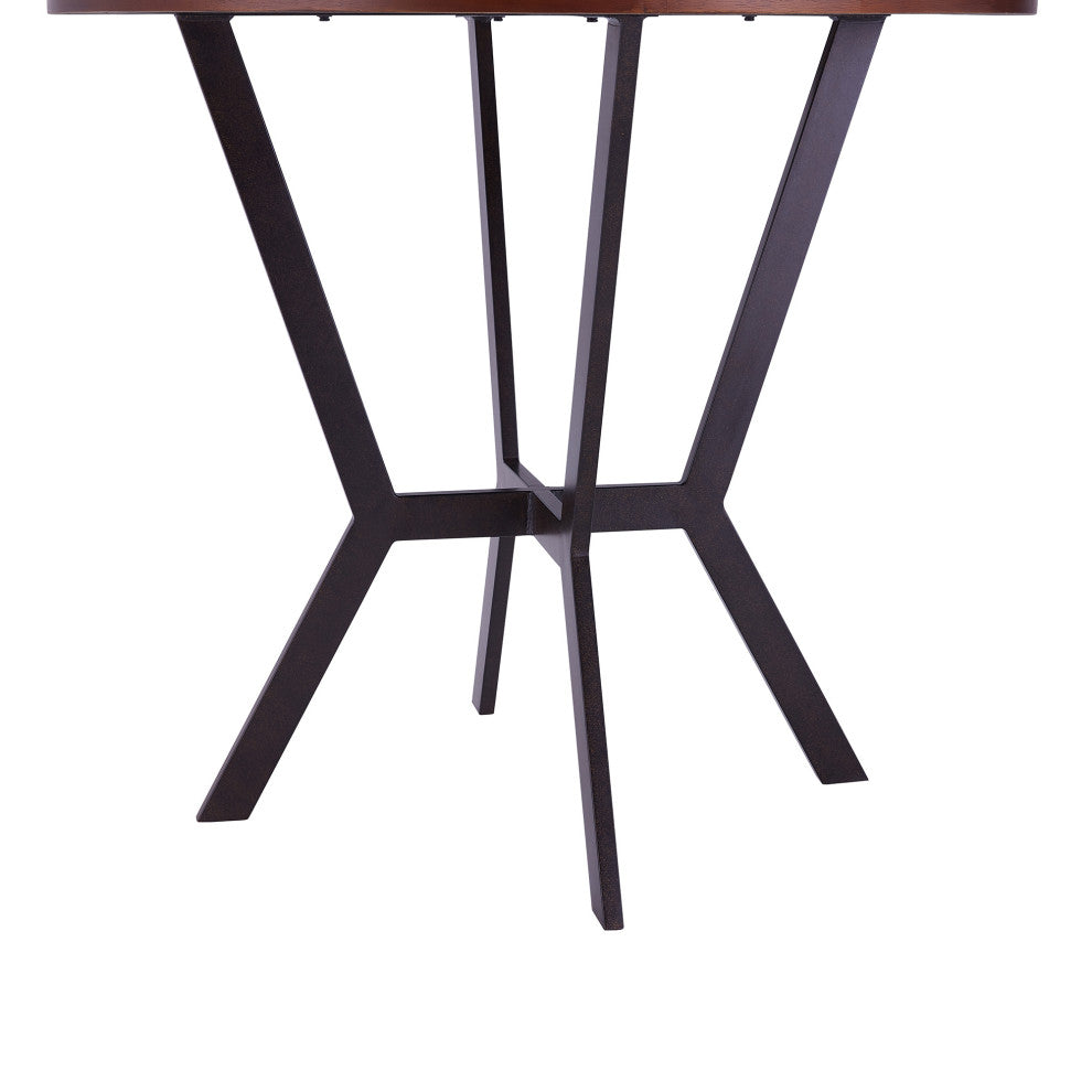 Pike Contemporary Bar Table In Auburn Bay Finish And Sedona Wood Top