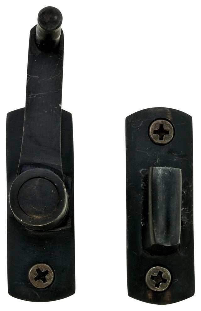 Black Brass Cabinet Flip H Latch 2" H Flush Mount Bronze Locks Renovators Supply