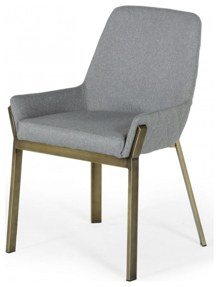 Gray Antique Brass Dining Chair