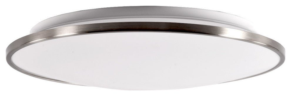 Puck 16" LED Round Flush Mount 3500K, Brushed Nickel