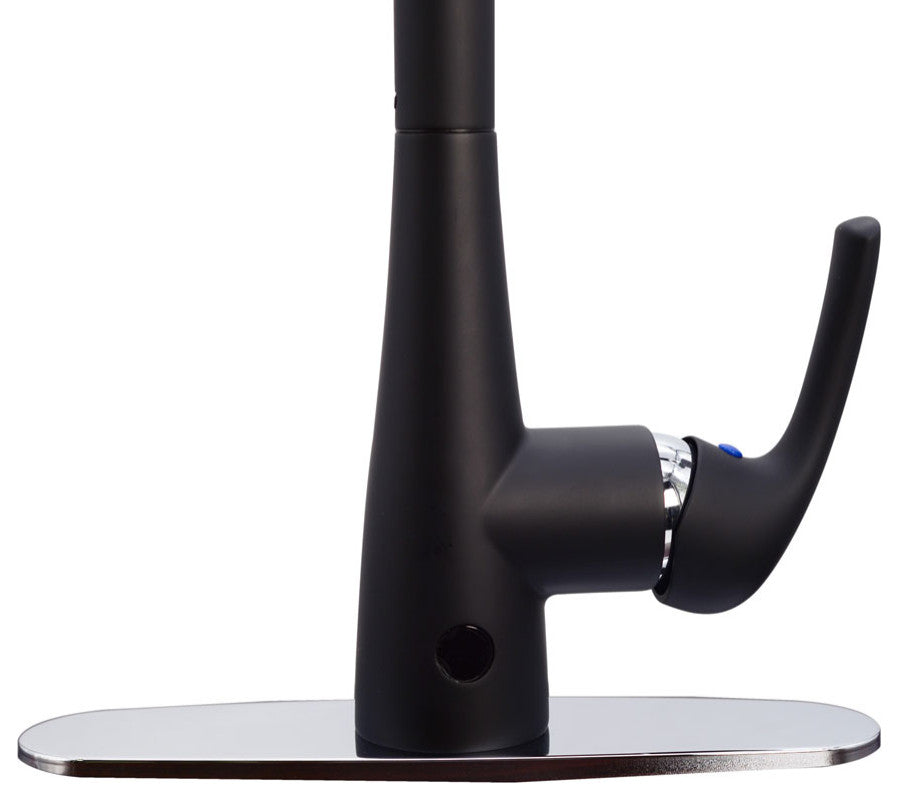 Kitchen Dual Sensor Automatic Touch Controlled Faucet, Black/Chrome