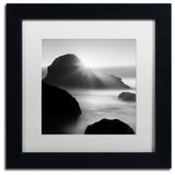 "Long Sunset at Indian Beach" Matted Framed Canvas Art by Moises Levy