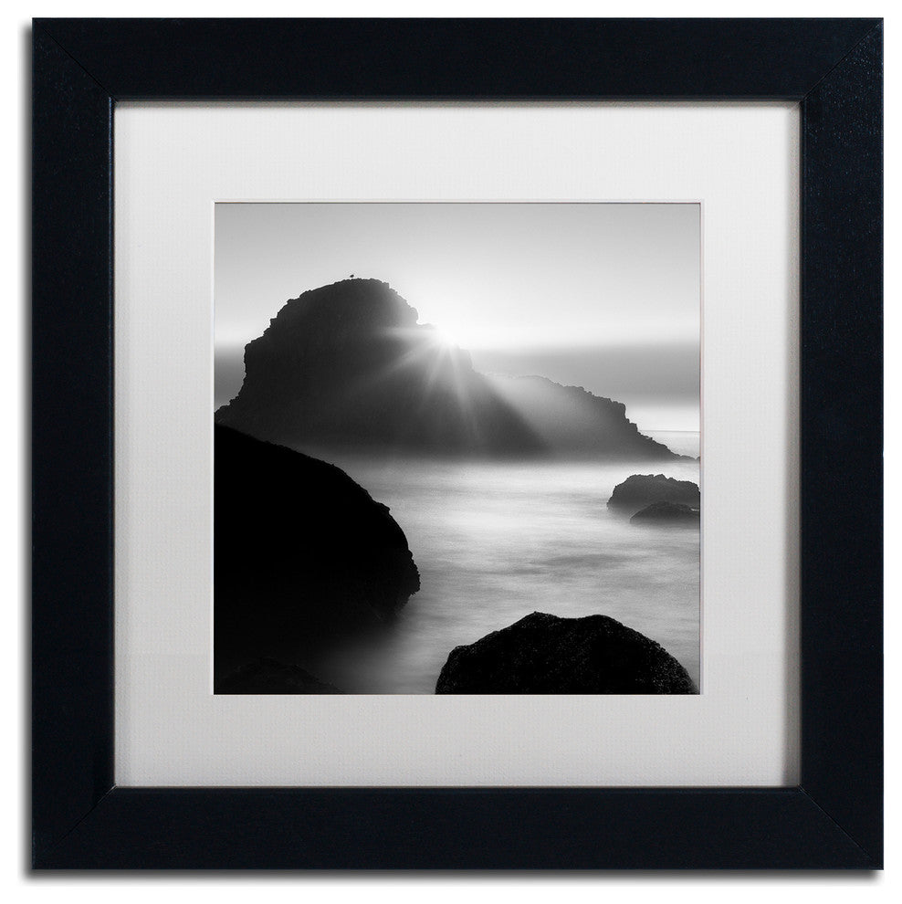 "Long Sunset at Indian Beach" Matted Framed Canvas Art by Moises Levy