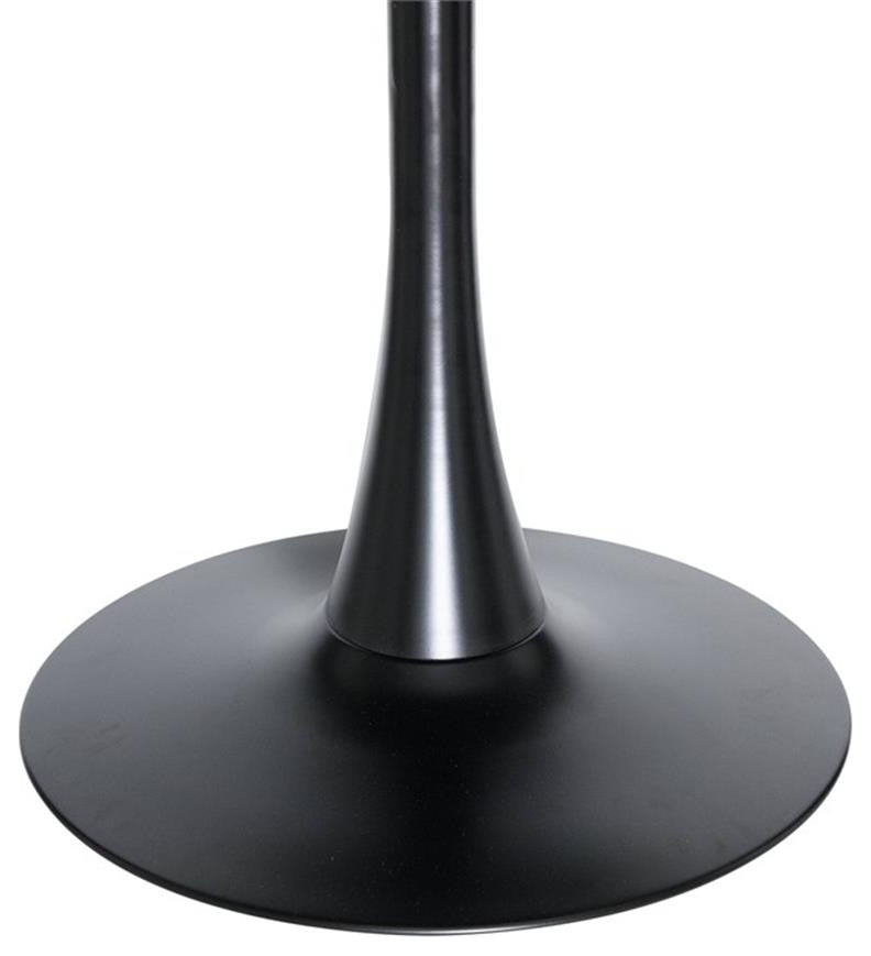 LeisureMod Bristol Modern Dining Table with Wood Top and Iron Base Black