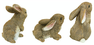 Garden Rabbit Statue Sculpture - Set of 3