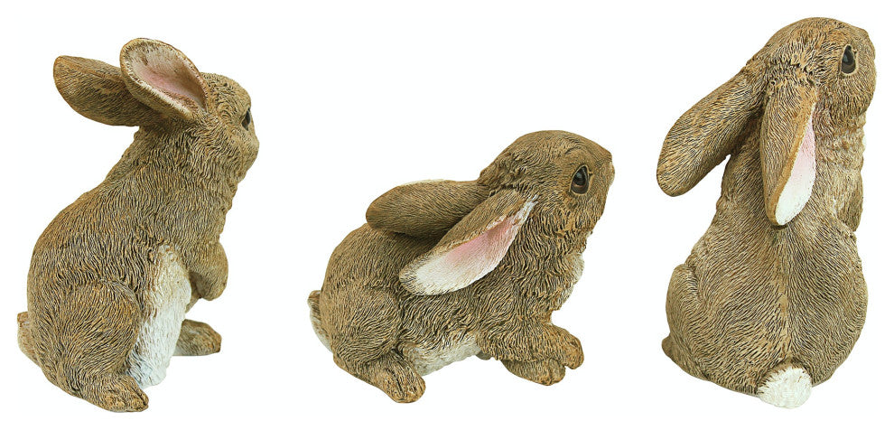 Garden Rabbit Statue Sculpture - Set of 3