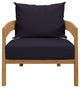 Brisbane 3-Piece Teak Wood Outdoor Patio Outdoor Patio Set, Natural Navy