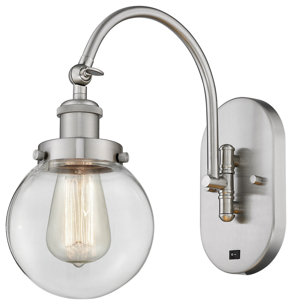 Innovations 918-1W-SN-G202-6-LED Beacon 1 Light Sconce, Brushed Satin Nickel