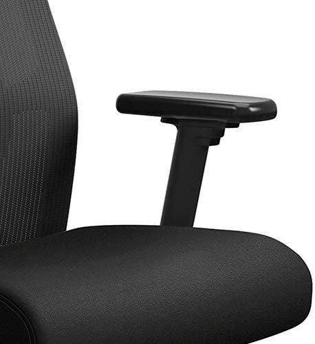Modern Office Chair, Padded Seat With Mesh Backrest and Adjustable Arms, Black