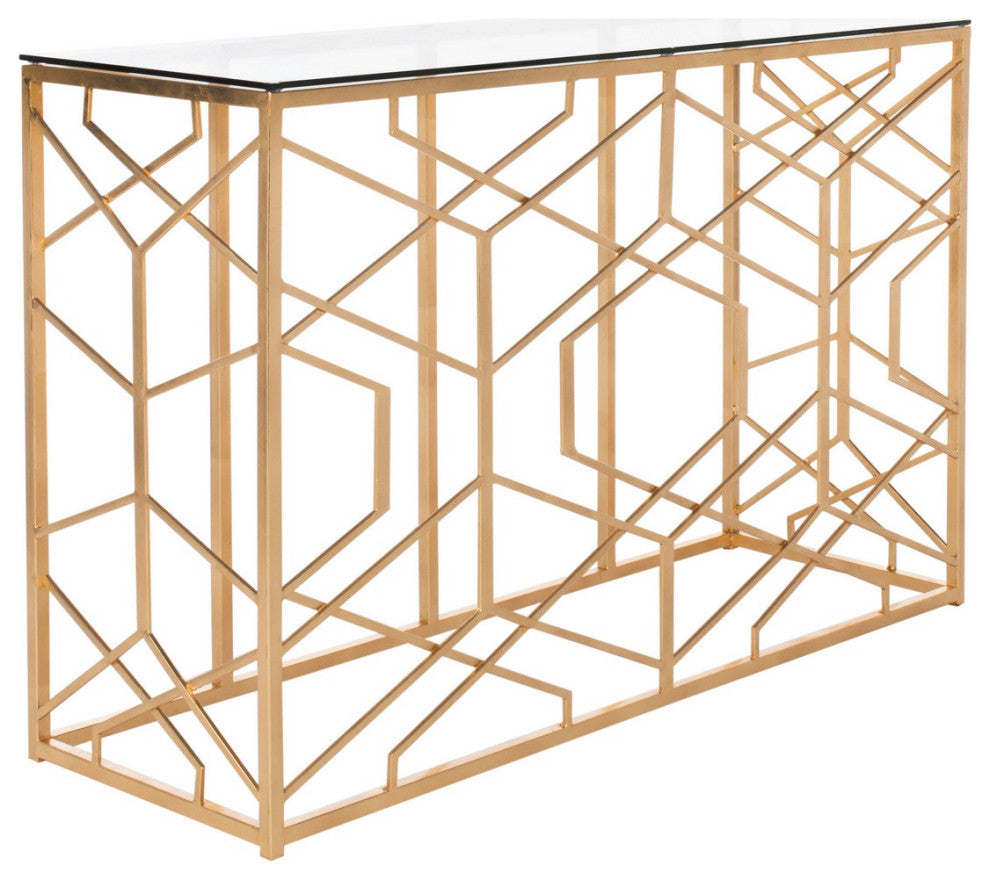 Safavieh Sean Gold Leaf Console Table Gold