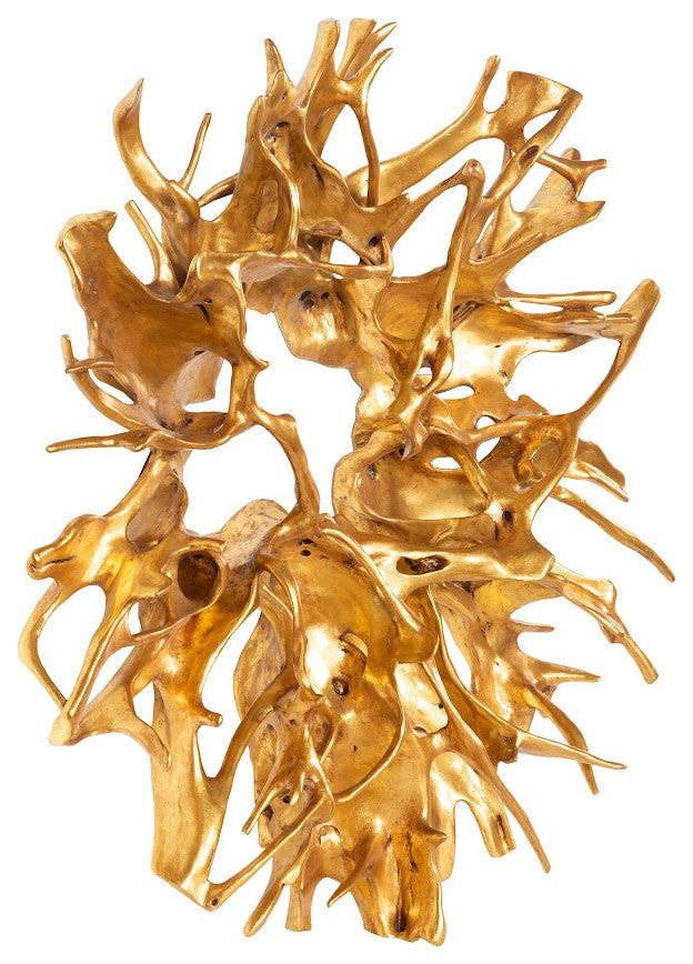 Cast Root Wall Decor, Gold Leaf
