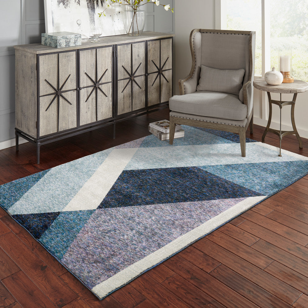 Sadie Angles Power-Loomed Area Rug, Blue/Purple, 7'10"x10'10"