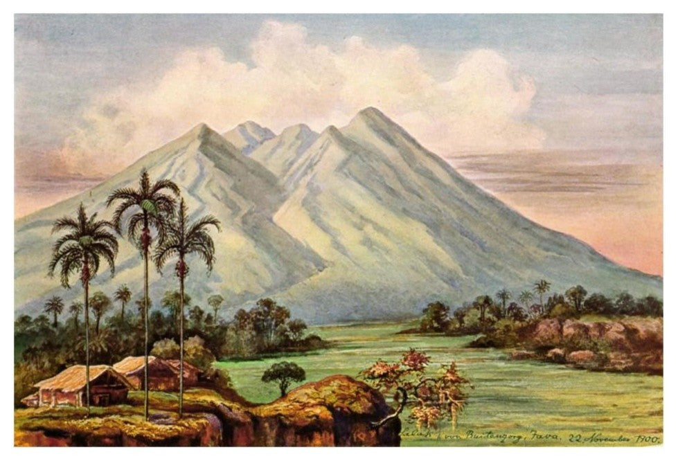 "Der Vulkan Salak bei Buitenzorg" Digital Paper Print by Ernst Haeckel, 32"x22"