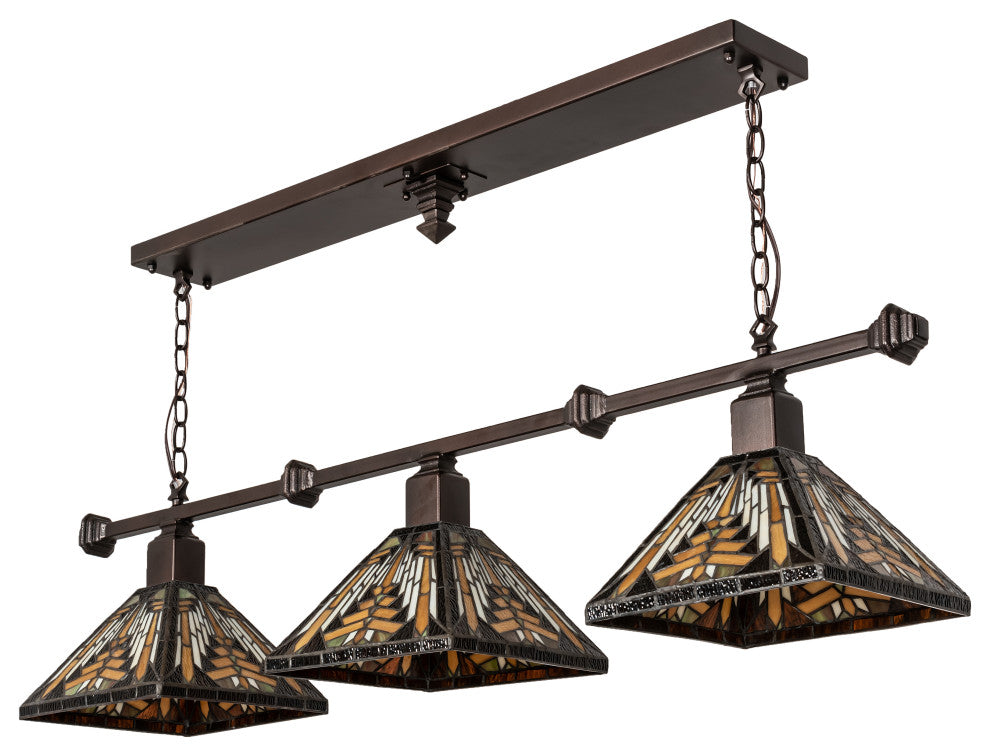 48" Long Nuevo Mission 3 Light Island Pendant