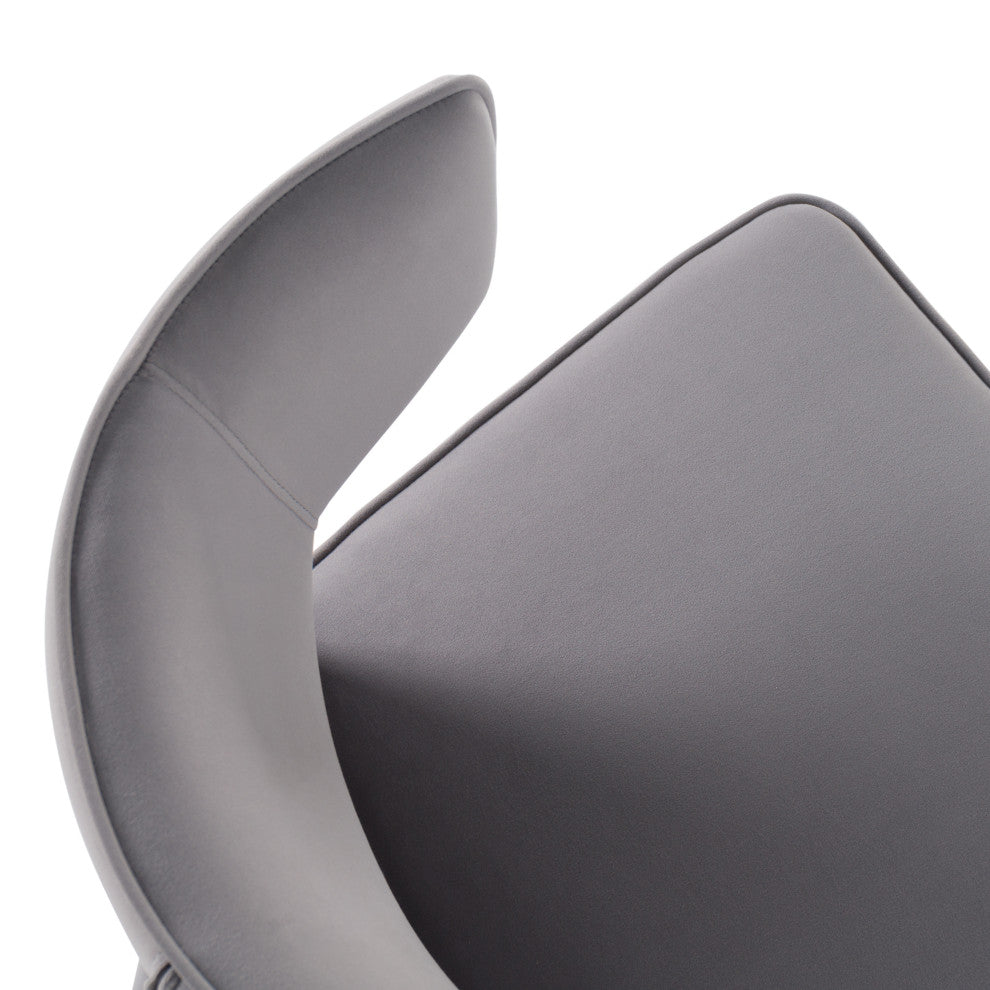 Modrest Lucero Modern Grey Velvet Dining Chair