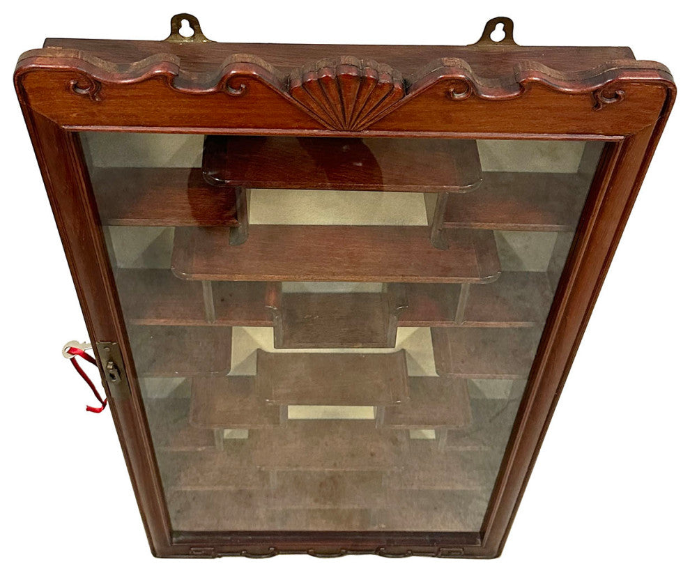 Mid-20th Century Chinese Hardwood Wall Mounted Display/Curio Cabinet