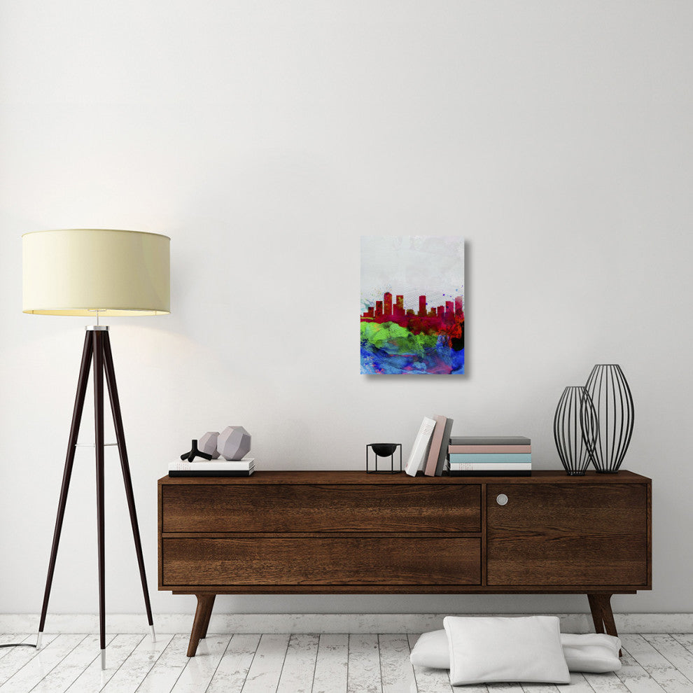 "Denver Watercolor Skyline" Fine Art Print