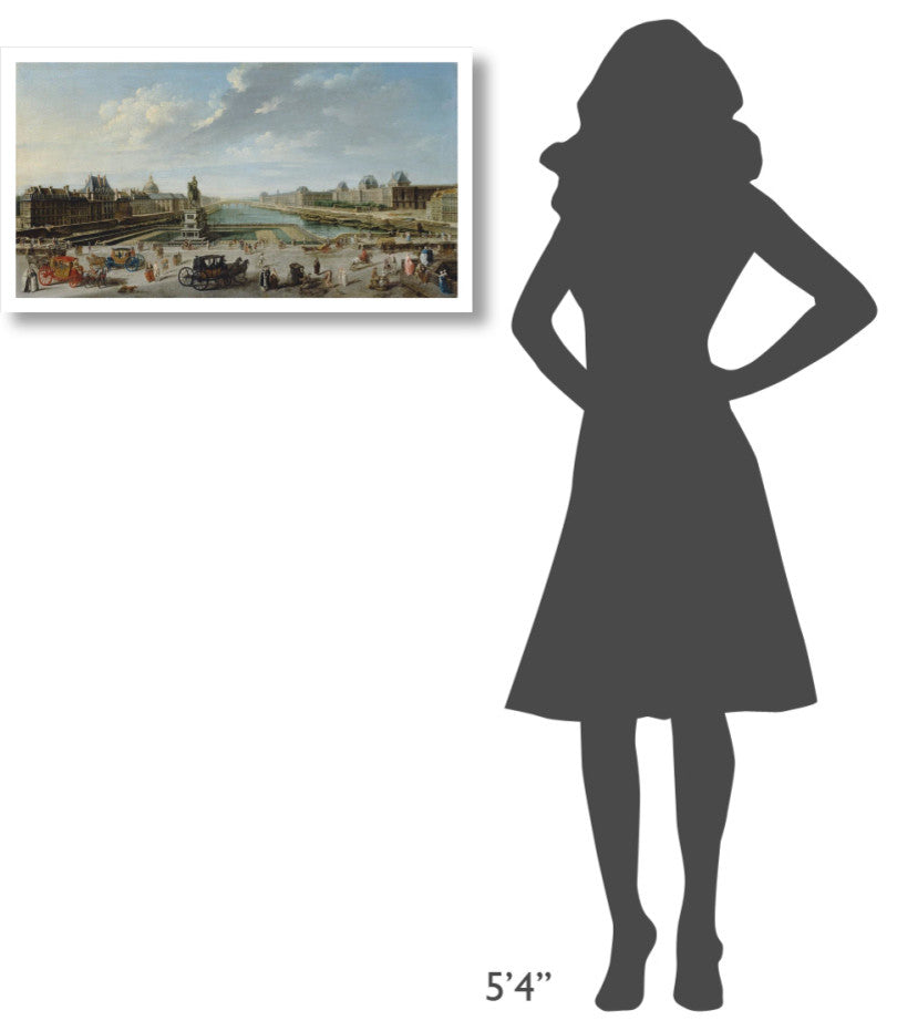 "A View of Paris from the Pont Neuf" Print by Jean-Baptiste Raguenet, 32"x18"