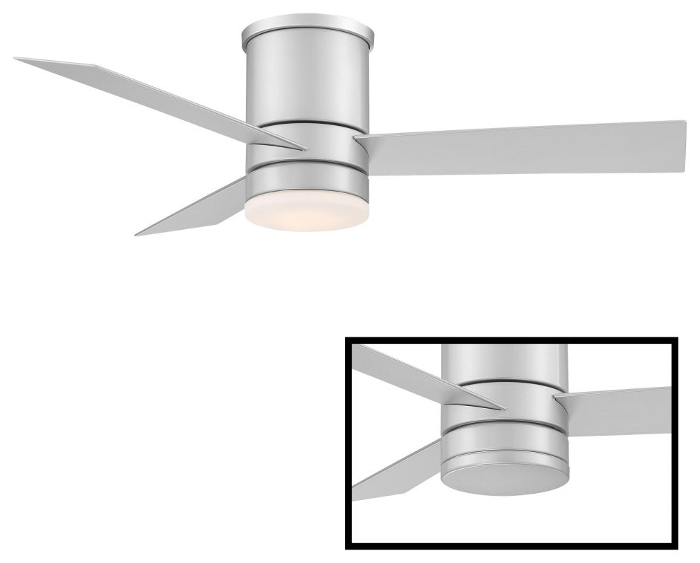 Axis 3-Blade Smart Flush Mount Ceiling Fan 44" Titanium, 2700K LED Kit
