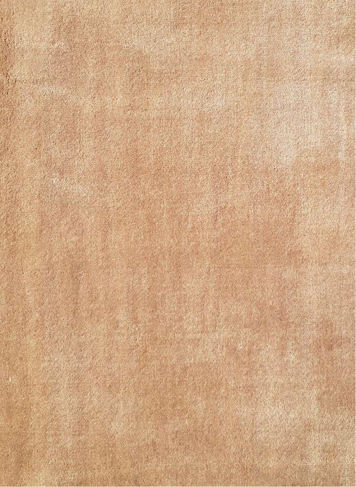 Coral design handmade rug in Virgin Wool in Camel color 9x12 ft.