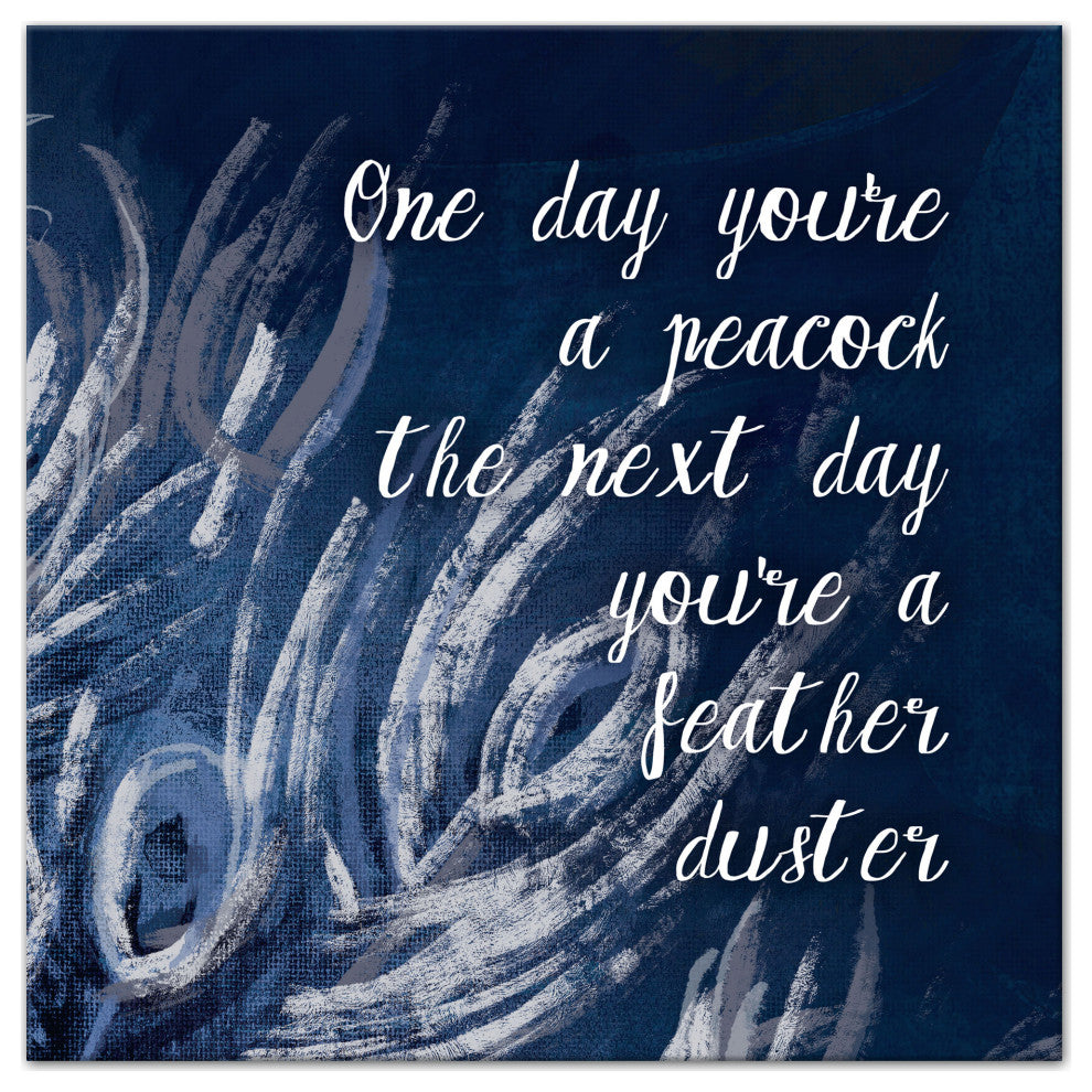 Peacock Feather Duster 2 16x16 Canvas Wall Art